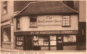 Vintage Postcard 1909 Old Curiosity Shop Lincoln's Inn Hotel Building London UK