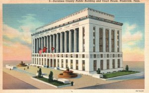 Vintage Postcard 1942 Davidson County Public Building & Court House Nashville TN