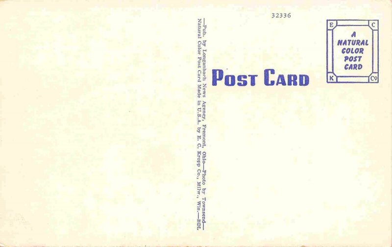 Fremont Yacht Club Sandusky River Ohio linen postcard