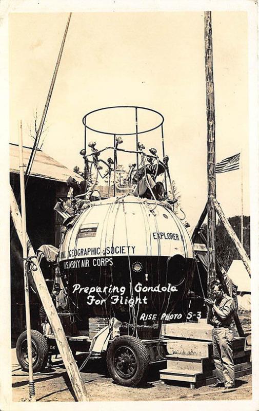 Black Hills SD US Army Preparing Gondola for Flight Real Photo RPPC Postcard