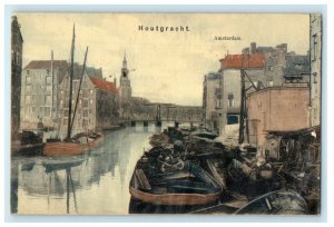 c1910s Ship Junk Houtgracht Canal Amsterdam Antique Unposted Postcard