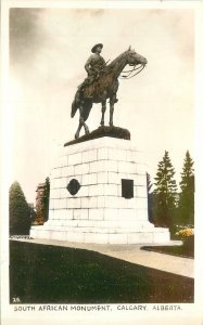 Postcard RPPC 1940s Canada Calgary South African Monument #25 23-11548