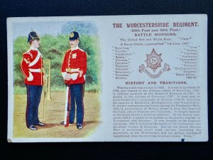 History & Tradition THE WORCESTERSHIRE REGIMENT Postcard by Gale & Polden No.64a