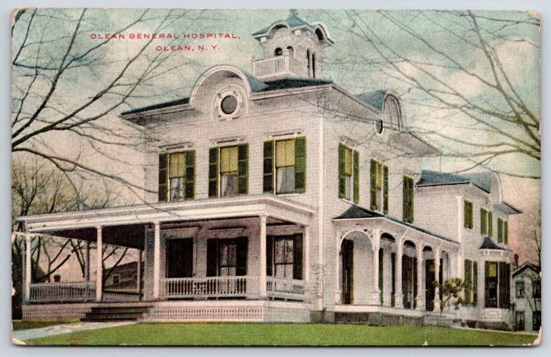 1911 Olean General Hospital Olean New York NY Medical Building Posted Postcard