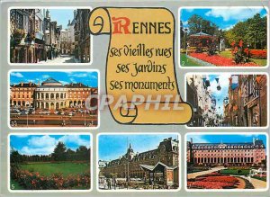 Postcard Modern Rennes its Old streets its monuments Gardens