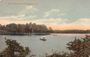 Bridgeton New Jersey Piney Point, Sunset Lake, Color Lithograph Postcard U10602
