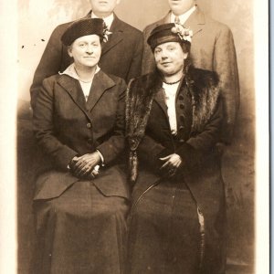 c1910s Broadway, New York City, NY RPPC Classy Double Date Real Photo PC A122