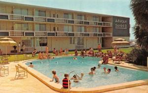 CLEARWATER BEACH, FL Florida AEGEAN SANDS MOTEL  Pool  ROADSIDE  Chrome Postcard