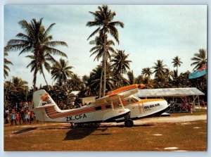Tuvalu Postcard See Bee Air ZK CFA Funafuti Internat'l Airport Airplane c1950's