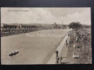 Nottingham: River Trent - showing busy animated scene - Old Postcard