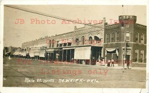 OK, Newkirk, Oklahoma, RPPC, Main Street, Business Section, Photo