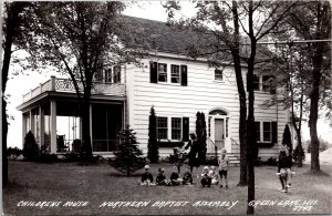 RPPC Childrens House Northern Baptist Assembly Green Lake WI Vtg Postcard V68