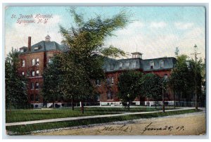 1909 St. Joseph Hospital Syracuse New York NY Posted William Jubb Postcard
