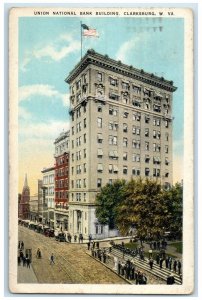 1924 Union National Bank Building Clarksburg West Virginia W VA Vintage Postcard