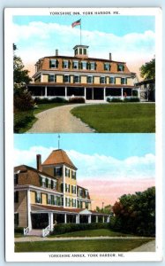 YORK HARBOR, Maine ME ~ Annex & YORKSHIRE INN ca 1920s  Postcard