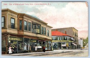 1910's PROVIDENCE RHODE ISLAND ELWOOD & POTTER AVE HARDWARE STORE POSTCARD