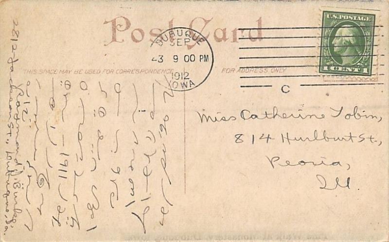 Dubuque Iowa~Pine Walk at Monastery~Pirth Path Through Trees~1912 Postcard