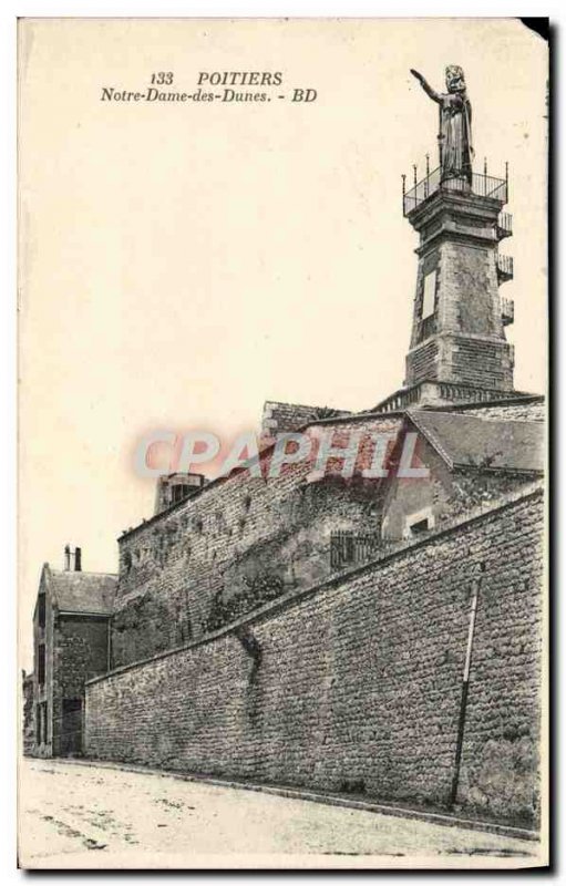 Old Postcard Poitiers Notre Dame Des Dunes