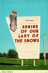 Missouri Belleville National Shrine Of Our Lady Of The Snows Entrance Sign 1977