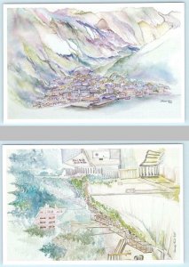 2 Postcards JUNEAU, ALASKA AK ~ Artist DOROTHY HOOK Capital & Steps 1996 - 4x6