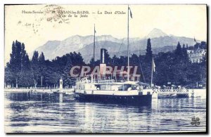 Old Postcard Evian The tooth & # 39Oche View from the boat pier