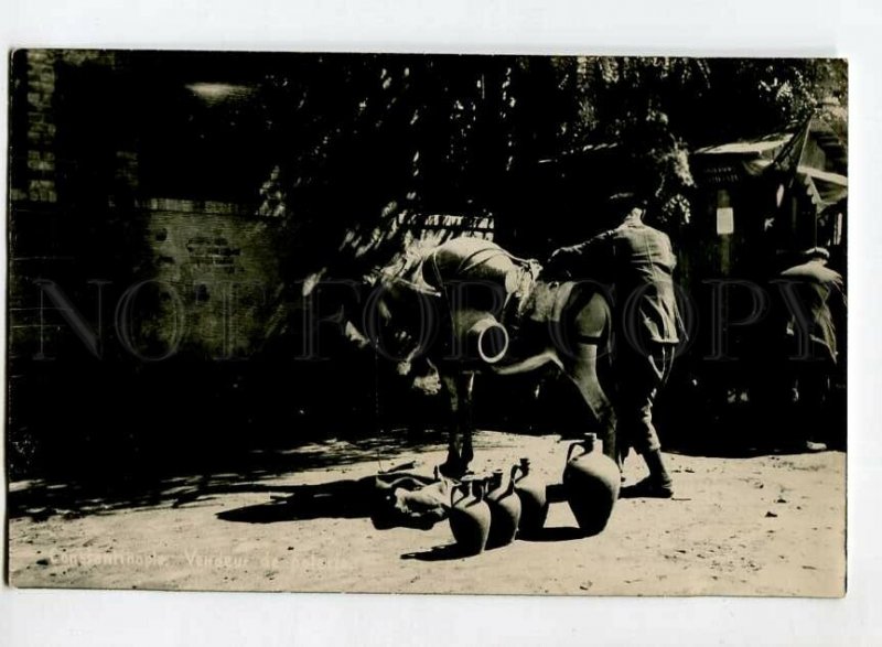 3151536 Turkey CONSTANTINOPLE Seller pottery DONKEY photo PC