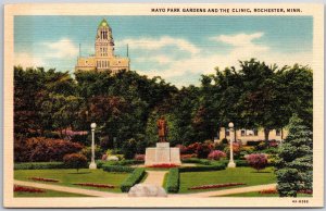 Mayo Park Gardens Clinic Rochester Minnesota MN Monument Landscapes Postcard