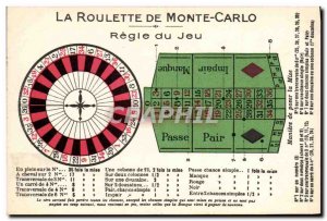 Old Postcard Casino Roulette Monte Carlo Rule of the game