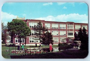 Wichita Kansas KS Postcard East High School Exterior Building View c1960 Vintage