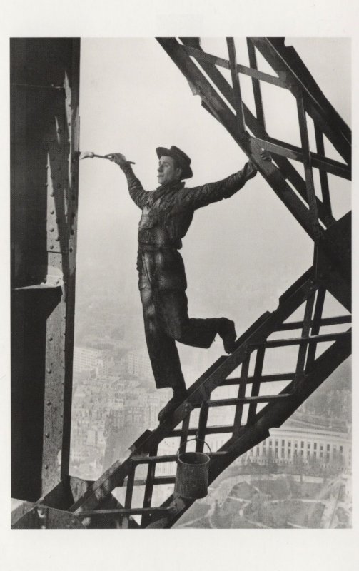 Zazou Eiffel Tower 1950s French Artist Stuntman Painter Postcard