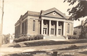 H96/ Atlantic Iowa RPPC Postcard c1940s M.E. Church Building  106