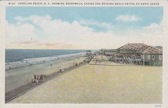 North Carolina  Carolina Beach Showing Boardwalk Casino And Bathing Beach On ...