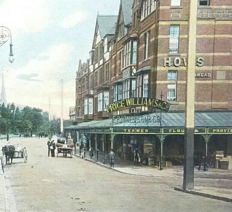 Conway Road Colwyn Bay Highly Detailed Animated Vintage Postcard Early 1900s