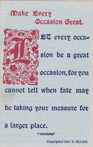 Motto Postcard Make Every Occasion Great Copyright Hillson