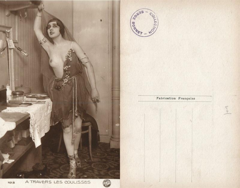 TOPLESS SEXY GIRL ANTIQUE REAL PHOTO POSTCARD RPPC nude