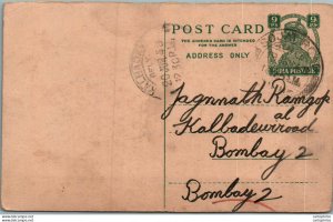 India Postal Stationery George VI 9p to Bombay