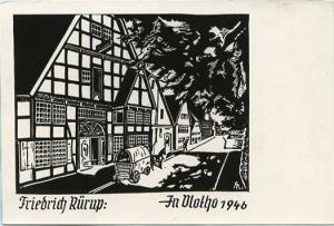 Germany - Farmhouse, 1946   *Artist Signed: Friedrich Rurup