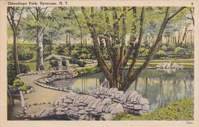 New York Syracuse Scene In Onondaga Park 1940