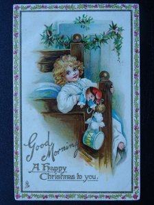 Good Morning A HAPPY CHRISTMAS TO YOU c1910 Postcard Raphael Tuck 3655