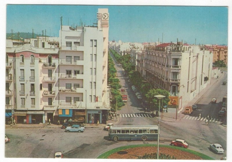 Tunisia 1970 Unused Postcard Tunis Liberty Street Old Cars Bus