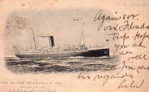Clyde Steamship Company Comanche Ship Postcard