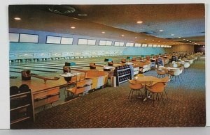 BOWLING Springfield MA AIRWAY LANES 1960s Chicopee to Williamsburg Postcard Q4