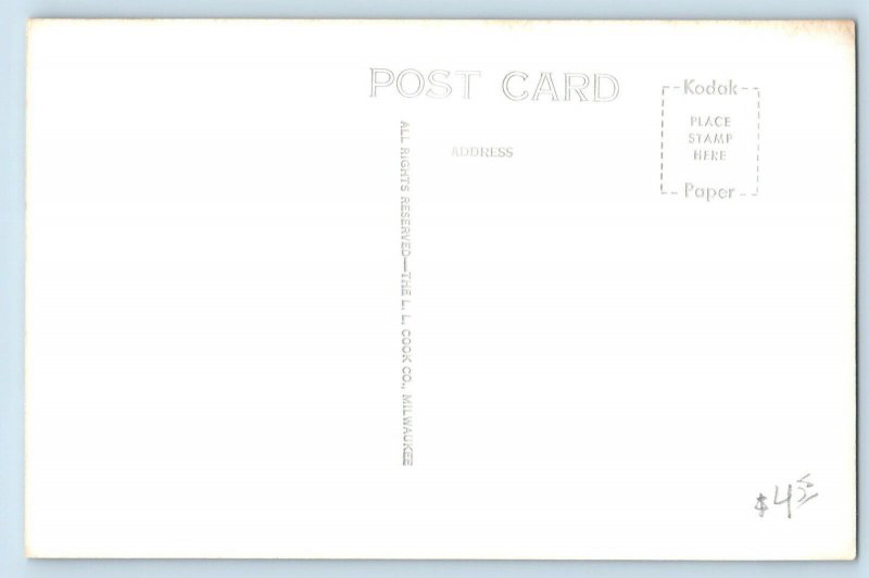 Allison Iowa IA Postcard RPPC Photo Masonic Building c1950's Unposted Vintage