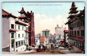 SAN FRANCISCO, CA  ~ CALIFORNIA STREET HILL c1910s Cable Car  Postcard