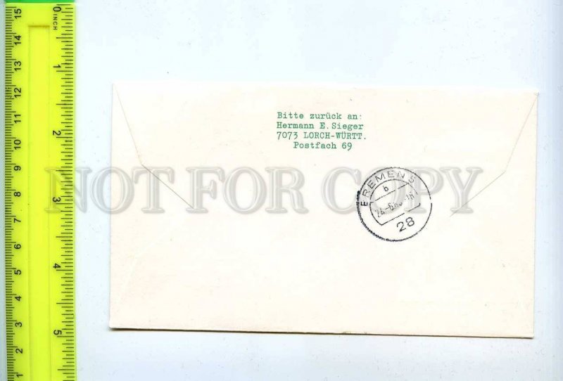 254846 GERMANY LUFTHANSA HAMBURG Bremen First flight 1961 special postmark