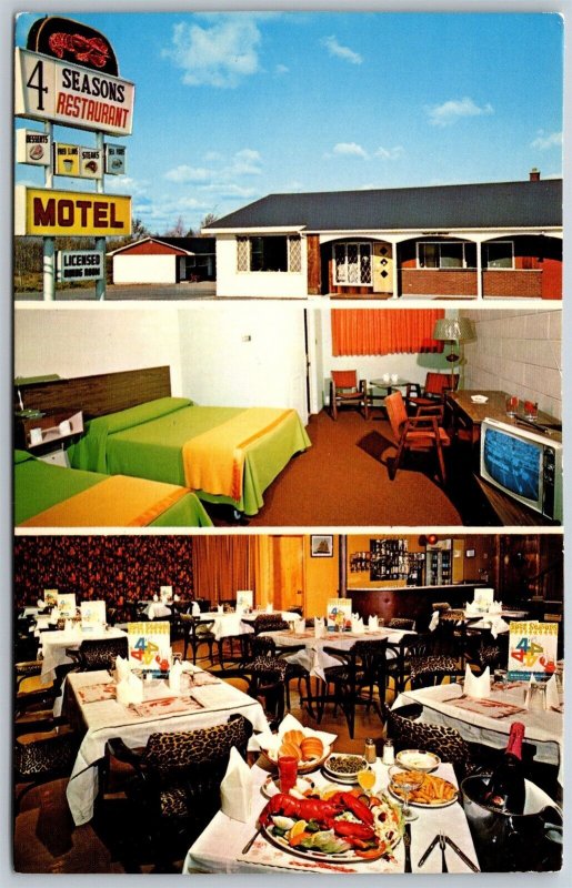 Vtg Shediac New Brunswick Canada Four Seasons Restaurant & Motel Postcard