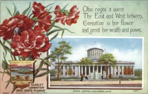 Columbus Ohio OH Flower Capitol Poem 1900s-10s Postcard
