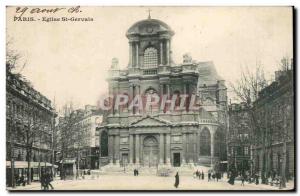 Old Postcard Paris Eglise Saint Gervais