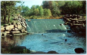 Postcard - Forest Park Dam & Fountain - Springfield, Massachusetts