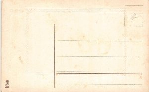 B045 Pentecost Greetings Boy Waves Steam Train Flowers Passepartout postcard